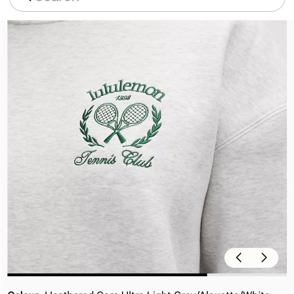 Lululemon Athletica Light Gray Tennis Club Sweatshirt